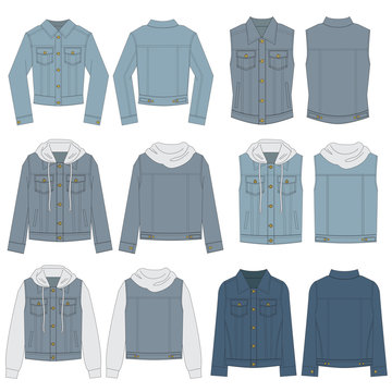 Vector Template for Denim Jacket Styles