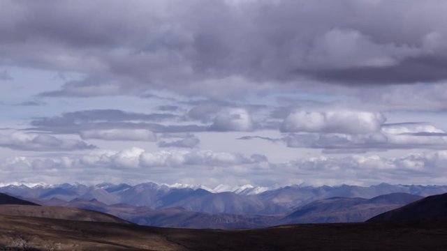 Timelapse of snow cap mountain landscape Tibet