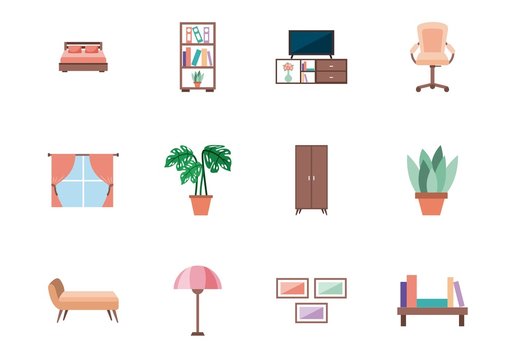 25 Colorful Furniture Icons