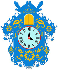Decorative blue cuckoo clock
