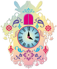 Decorative colorful cuckoo clock