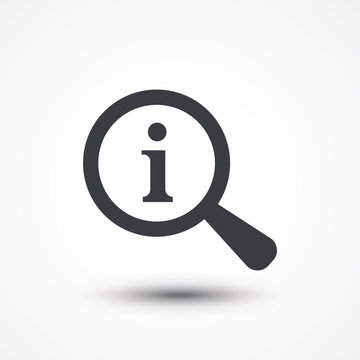 Magnifying glass and information icon