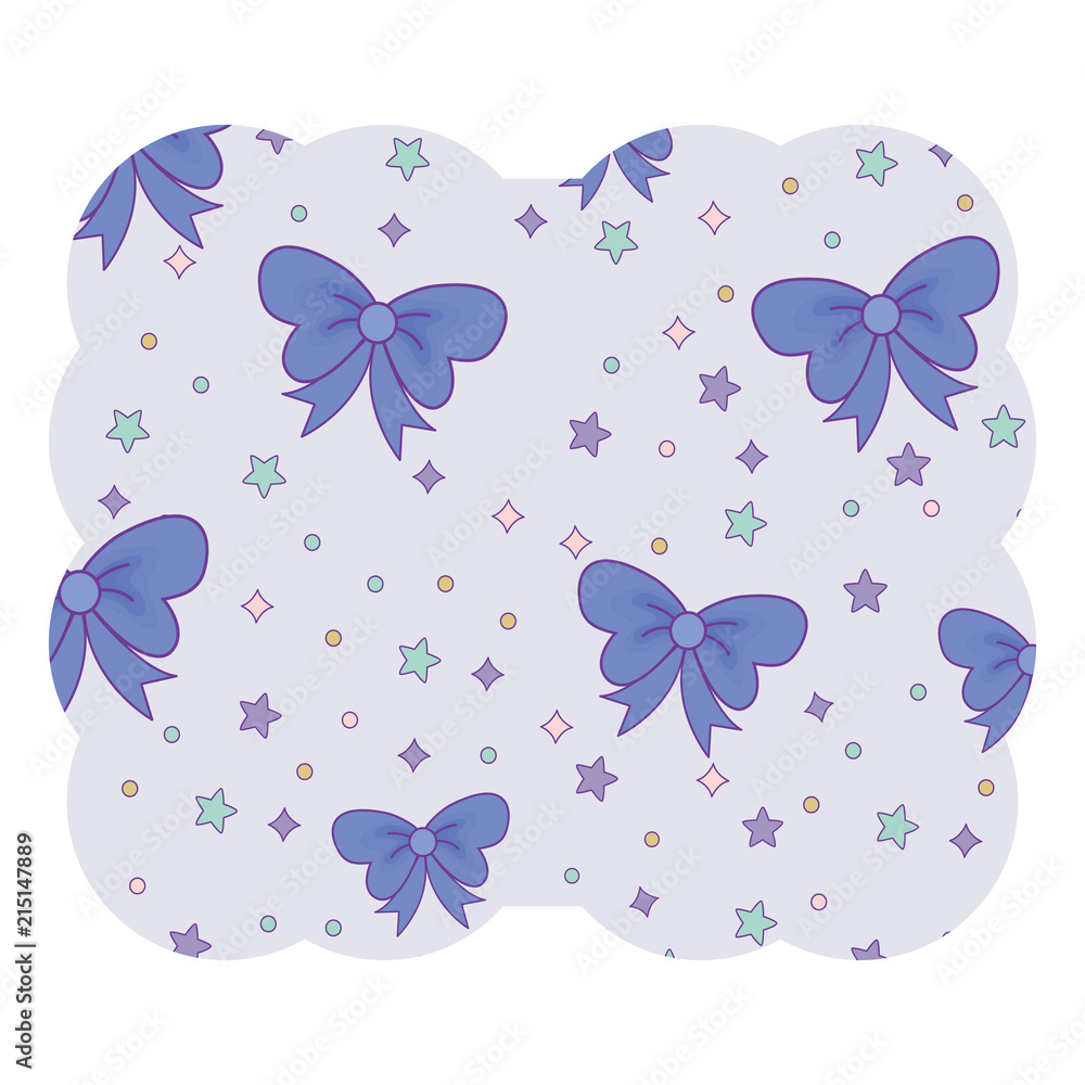 Sticker stars and decorative bows pattern