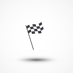 Checkered Flag icon. Finish race flag sign. Chequered racing flag icon