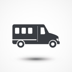 Minibus icon on white background