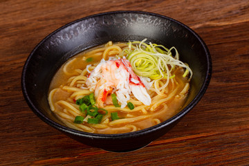 Japanese miso soup with crab
