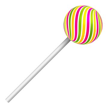 Lollipop on a white background. A realistic sweet candy. Vector illustration