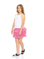 Beautiful teenage girl in full growth