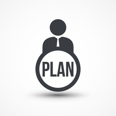 Person flat icon plan word