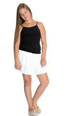 Fototapeta premium Beautiful teenage girl in full growth