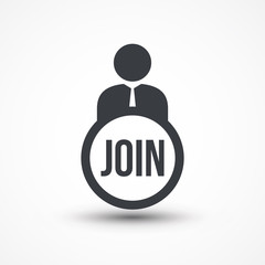 Person flat icon presenting word join concept isolated