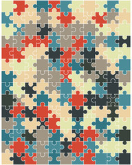 Separate pieces of colorful puzzle, vector illustration