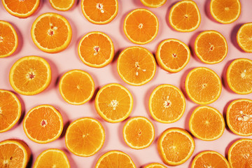 Sliced oranges high angle view