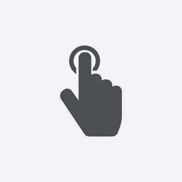 Hand tap icon in flat style isolated on gray background. Touch, Click hand gesture symbol for your web site design, picture, art, logo, app, UI. illustration, JPEG image