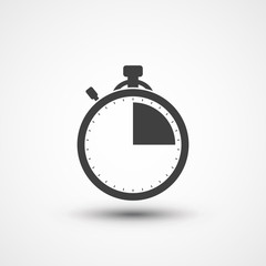 Stopwatch icon. Timer icon. Chronometer sport. Timekeeper. Chronoscope. Time check. Seconds timer, seconds counter, stopwatch timer icon. Timing device. Timer quarter icon 15 sec, min Check in counter
