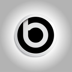 b Letter in circle icon logo element. letter logo template