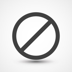 Stop icon. No sign symbol. danger risk warning. Isolated illustration. Entry prohibited. Forbidden, restrict, disallowed icon