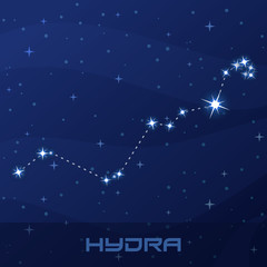 Constellation Hydra, Water Snake night star sky