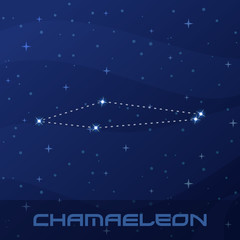 Obraz na płótnie Canvas Constellation Chamaeleon, Chameleon, night star sky