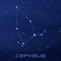 Constellation Cepheus, King, night star sky