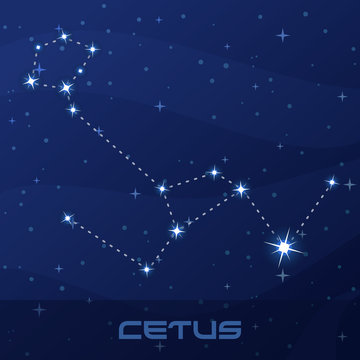 Constellation Cetus, Whale, Sea Monster, night star sky
