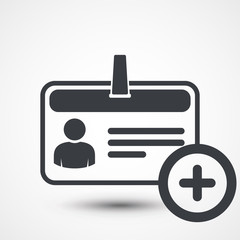 Id card icon with add sign