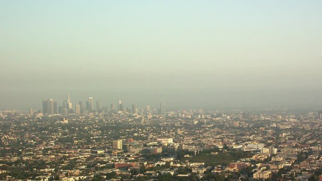 Timelapse dusk of Los Angeles landscape Los Angeles California