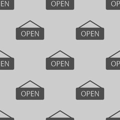 open sign icon illustration vector seamless pattern