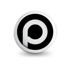 p Letter in circle icon logo element. letter logo template