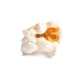 Fototapeta na wymiar Tasty fresh popcorn on white background, closeup