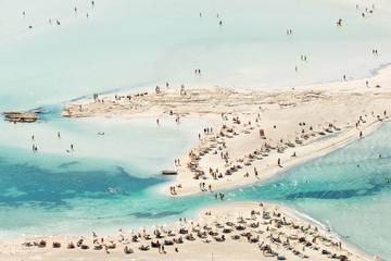 Turquoise waters of famous pristine Balos beach, Crete, Greece - obrazy, fototapety, plakaty