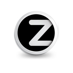 z Letter in circle icon logo element. letter logo template