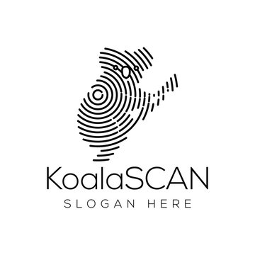 koala Scan Technology Logo vector Element. Animal Technology Logo Template
