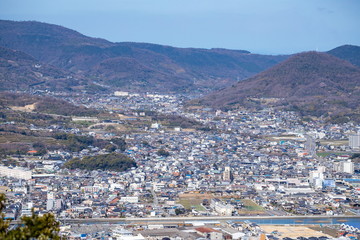 Fototapeta na wymiar Landscape of a suburb in Takamatsu city,Kagawa,Shikoku,Japan