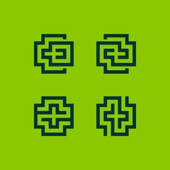 Plus ornament medical geometric design vector