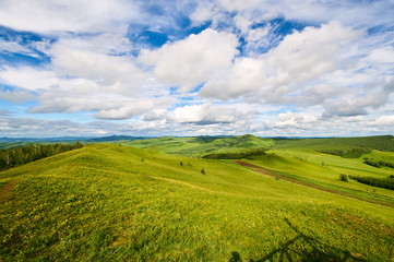 The summer Hulunbuir grasslands of inner Mongolia, China