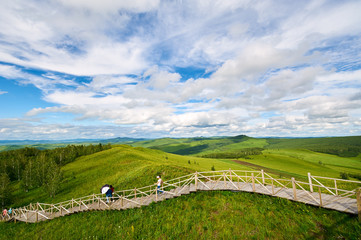 Obraz premium The summer Hulunbuir grasslands of inner Mongolia, China