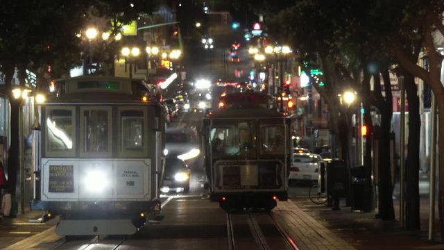 Timelapse of cable car turnaround San Francisco California
