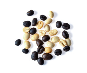 Coffee beans on white background