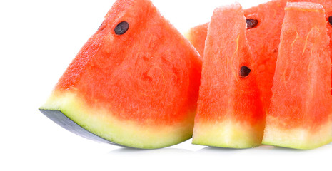 Watermelon slice on white background