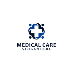 Fototapeta premium People group in medical care logo design