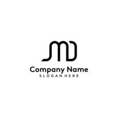 Letter MD line logo design