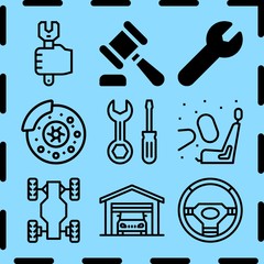 Simple 9 icon set of repair related [iconsRandom:4] vector icons. Collection Illustration