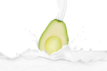 Fresh Avocado With Milk Splash