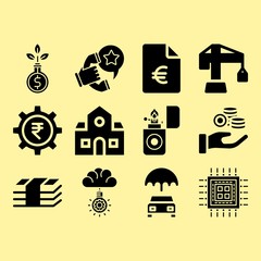 Idea, file and lighter related premium icon set