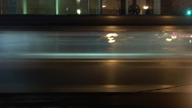 Timelapse of Ltrain from side Chicago Illinois