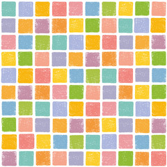 スタンプ風の四角を並べた　カラフル和風背景