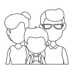 Obraz premium parents couple with son characters