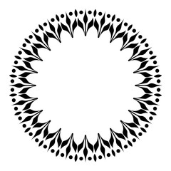 Artistic black and white circle frame