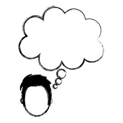 businessman with dream bubble avatar character